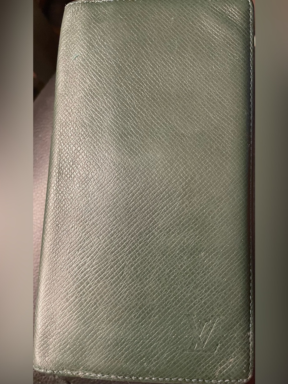 Louis Vuitton Green Folded Leather Long Wallet